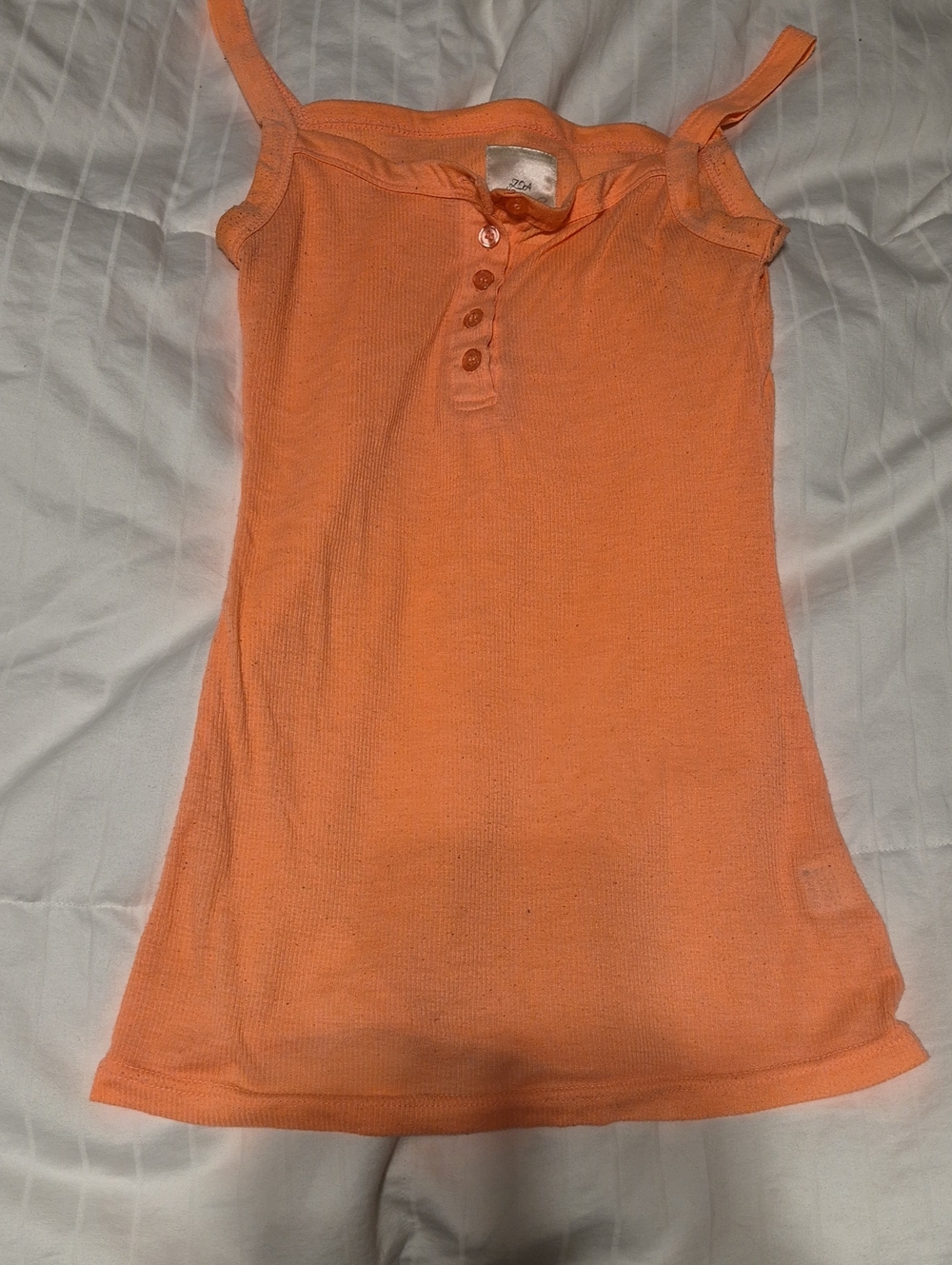 Zoa NY Ribbed Tank Top with Button Placket